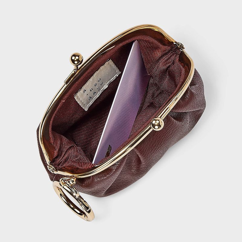 slide 3 of 4, Mini Kiss Lock Pouch Bag Charm - A New Day™ Burgundy, 1 ct
