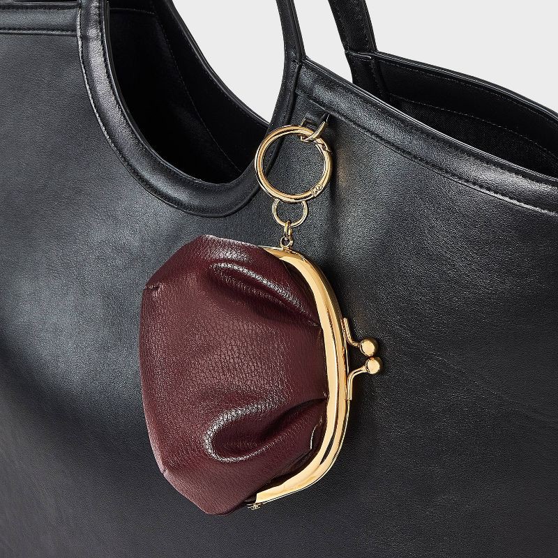slide 4 of 4, Mini Kiss Lock Pouch Bag Charm - A New Day™ Burgundy, 1 ct