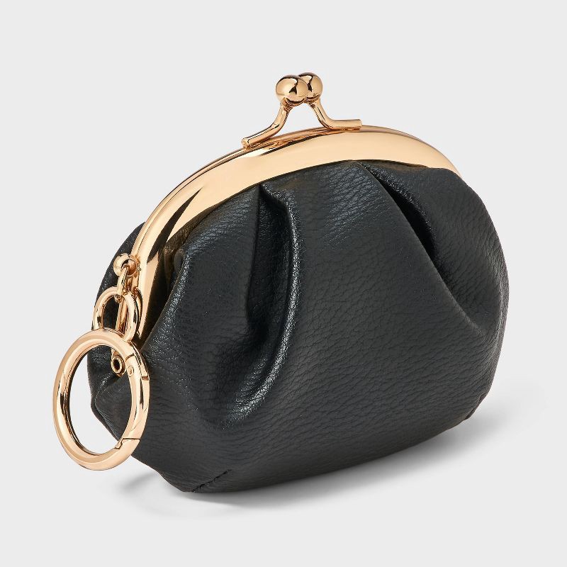 slide 2 of 4, Mini Kiss Lock Pouch Bag Charm - A New Day™ Black, 1 ct