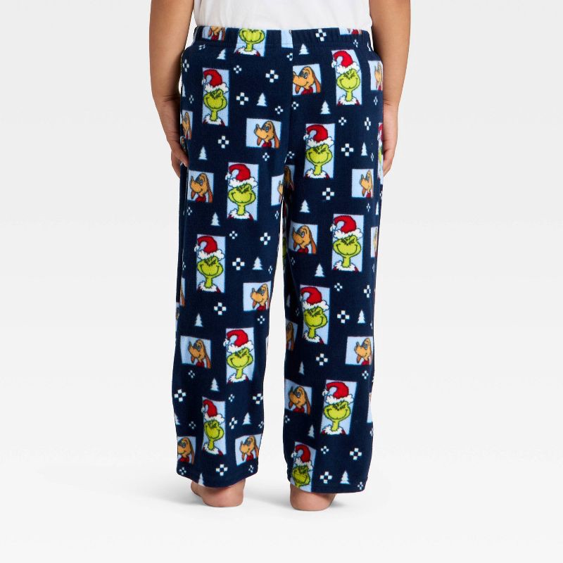 slide 3 of 7, The Grinch Toddler Grinch Print Fleece Holiday Matching Family Pajama Sets - Navy Blue 2T, 1 ct