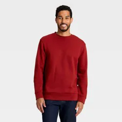 Men's Every Wear Fleece Crew Sweatshirt - Goodfellow & Co™ Dark Red S