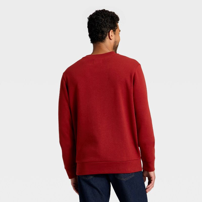 slide 2 of 3, Men's Every Wear Fleece Crew Sweatshirt - Goodfellow & Co™ Dark Red XL, 1 ct