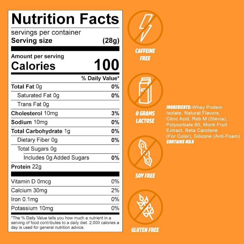 slide 7 of 7, Seeq Clear Protein Powder - Mango Pineapple - 15 Servings - 14.8oz, 15 servings, 14.8 oz