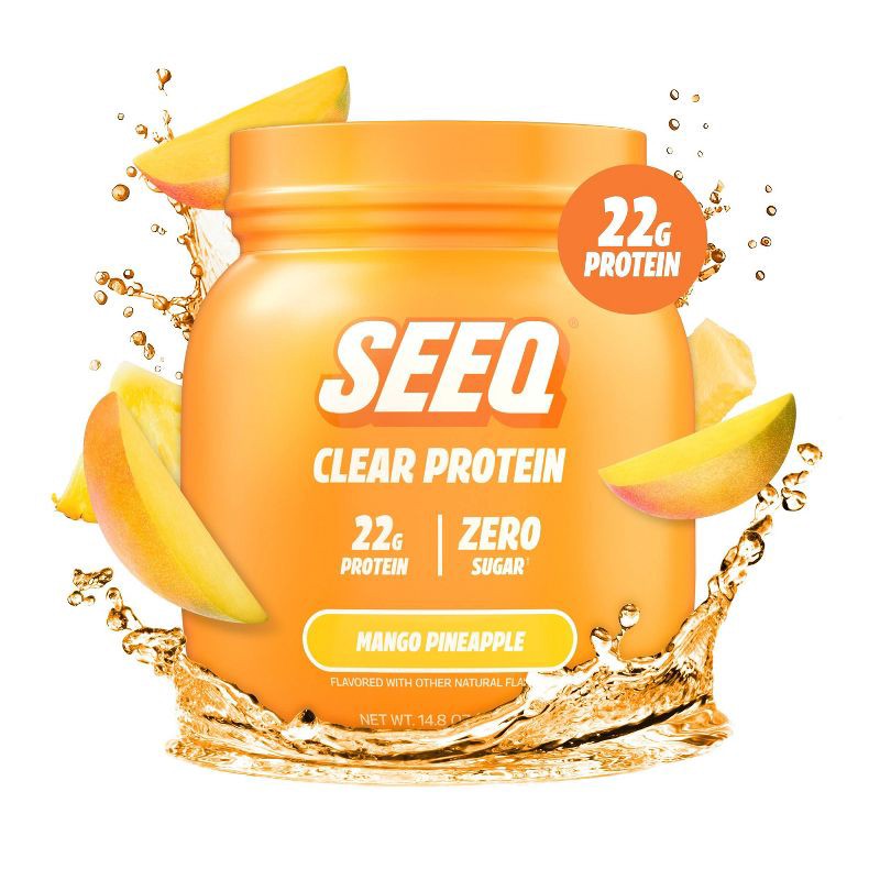 slide 1 of 7, Seeq Clear Protein Powder - Mango Pineapple - 15 Servings - 14.8oz, 15 servings, 14.8 oz