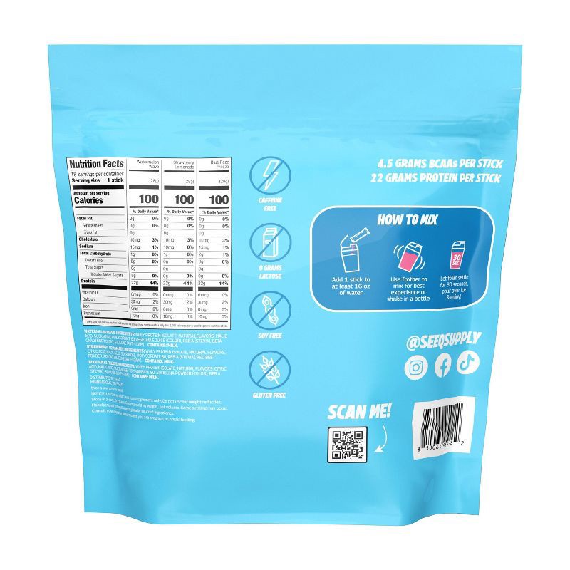 slide 3 of 8, Seeq Clear Protein Powder On the Go - Multi Flavor Pack - 12ct, 12 ct