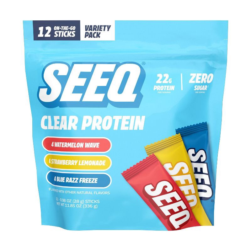 slide 1 of 8, Seeq Clear Protein Powder On the Go - Multi Flavor Pack - 12ct, 12 ct