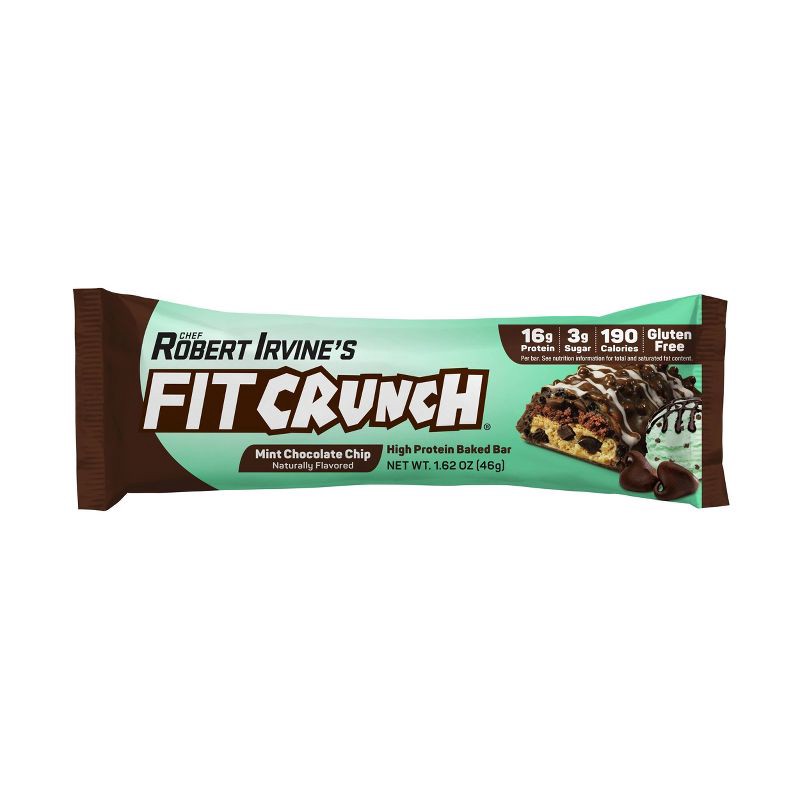 slide 3 of 6, FITCRUNCH Mint Chocolate Chip Baked Snack Bars - 16g Protein - 12ct/19.44oz, 16 gram, 12 ct, 19.44 oz
