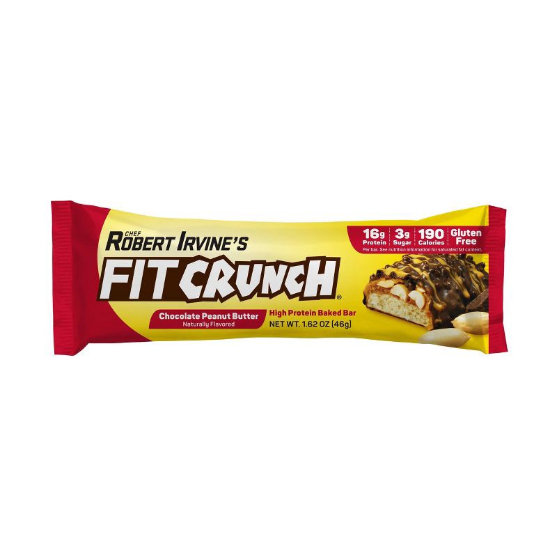 slide 3 of 6, FITCRUNCH Chocolate Peanut Butter Baked Whey Snack Bars - 16g Protein - 19.44oz/12ct, 16 gram, 12 ct, 19.44 oz