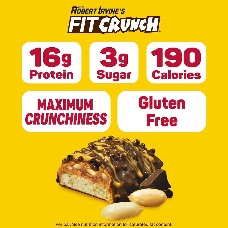 slide 4 of 6, FITCRUNCH Chocolate Peanut Butter Baked Whey Snack Bars - 16g Protein - 19.44oz/12ct, 16 gram, 12 ct, 19.44 oz