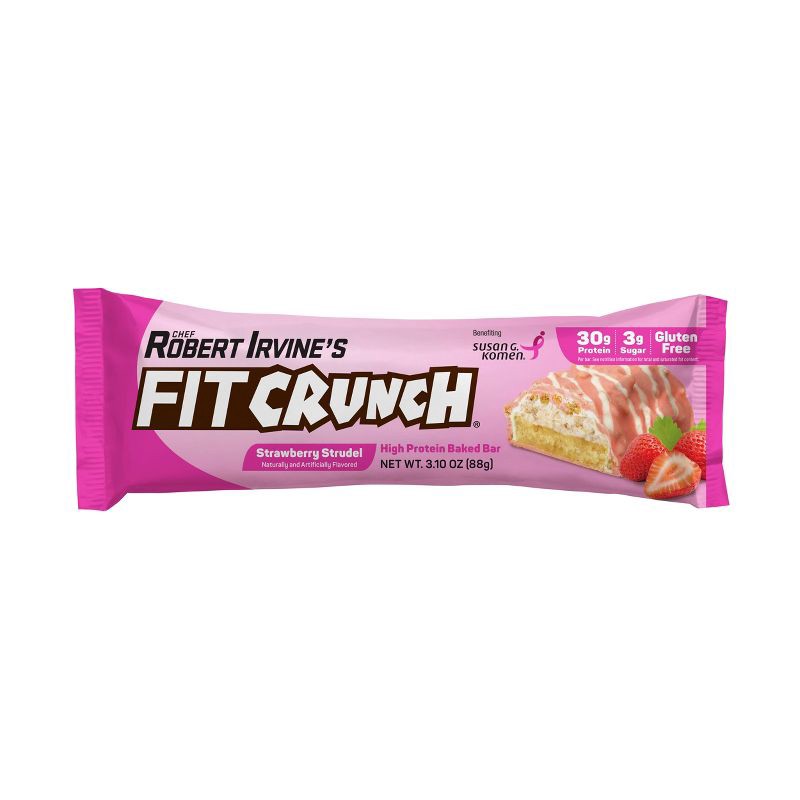 slide 3 of 6, FITCRUNCH Strawberry Strudel Baked Snack Bars - 16g Protein - 12ct/19.44oz, 16 gram, 12 ct, 19.44 oz