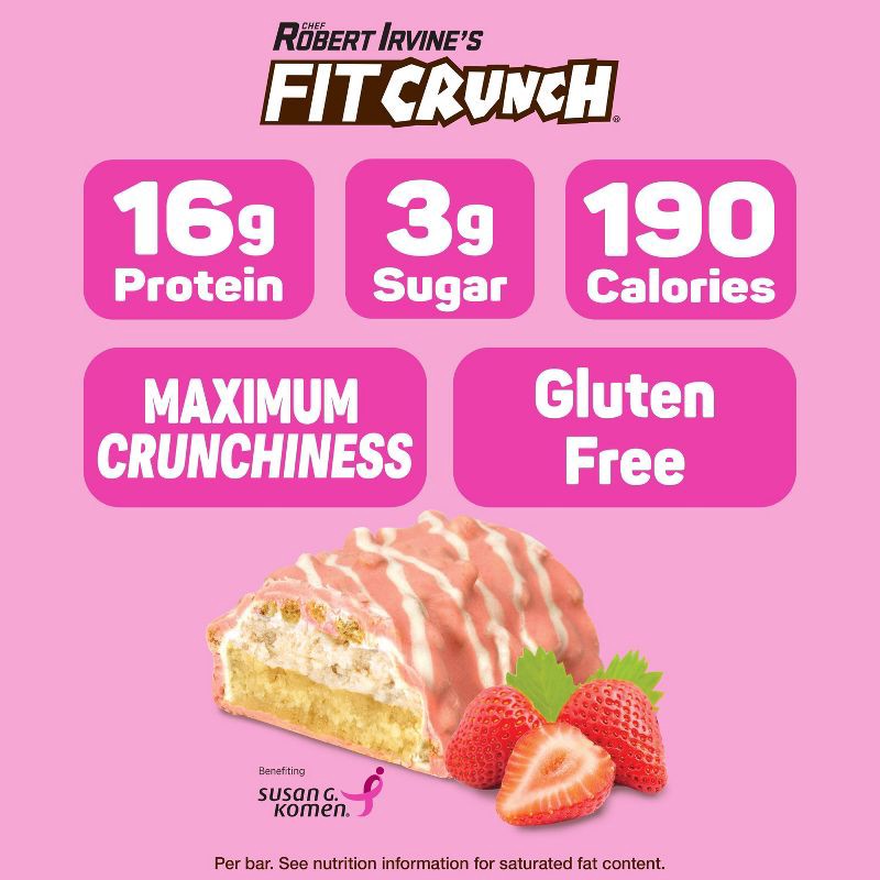 slide 4 of 6, FITCRUNCH Strawberry Strudel Baked Snack Bars - 16g Protein - 12ct/19.44oz, 16 gram, 12 ct, 19.44 oz