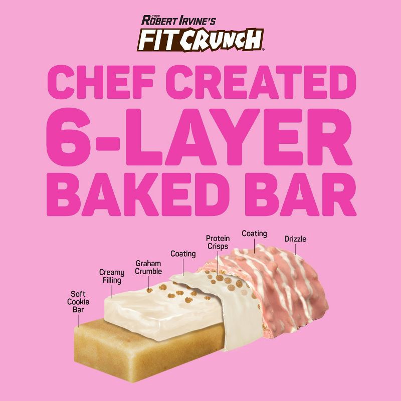 slide 5 of 6, FITCRUNCH Strawberry Strudel Baked Snack Bars - 16g Protein - 12ct/19.44oz, 16 gram, 12 ct, 19.44 oz