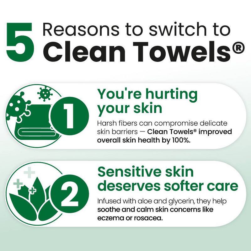 slide 7 of 10, Clean Skin Club Towels for Sensitive Skin - XL - 50ct, 50 ct