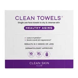 Clean Skin Club Healthy Aging Towels - XL - 10ct: Basic Cleansing, Alcohol-Free, For Combination & Sensitive Skin, Facial Cleansing Wipes
