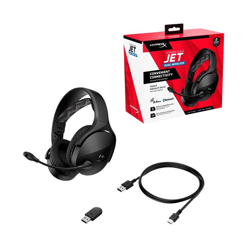 slide 7 of 10, HyperX Cloud Jet Dual Wireless Gaming Headset - Black, 1 ct