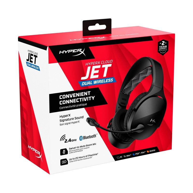 slide 8 of 10, HyperX Cloud Jet Dual Wireless Gaming Headset - Black, 1 ct