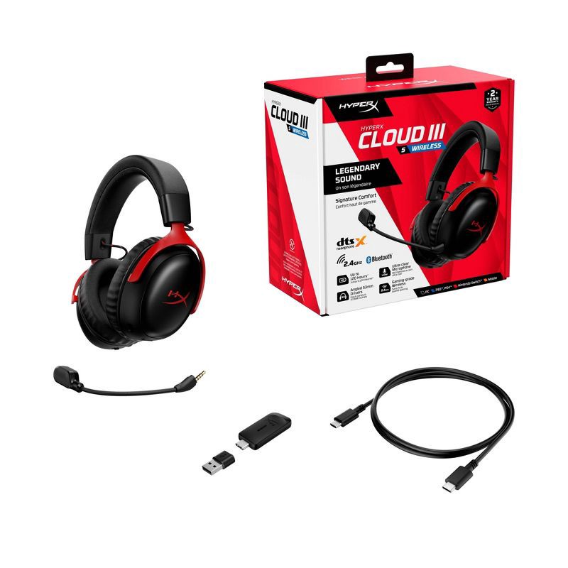 slide 9 of 12, HyperX Cloud III S Wireless Gaming Headset, 1 ct