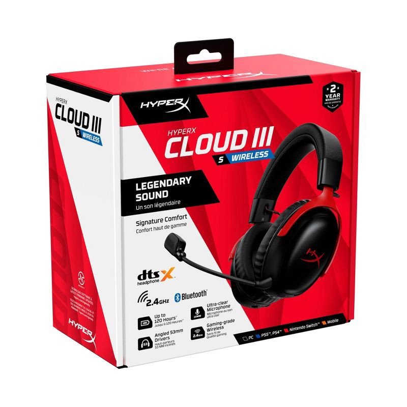 slide 10 of 12, HyperX Cloud III S Wireless Gaming Headset, 1 ct