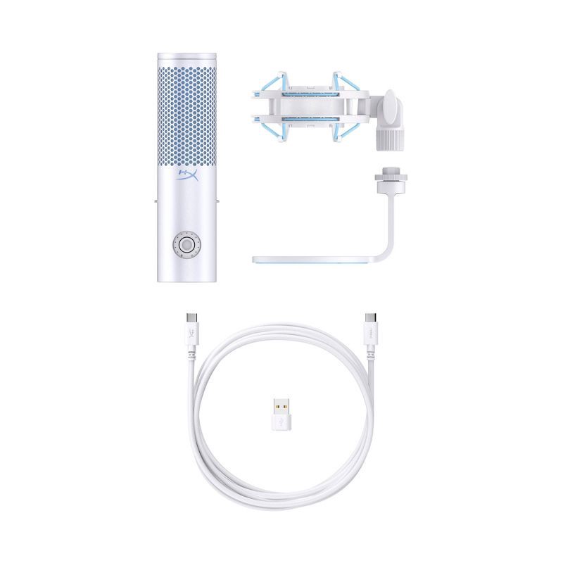 slide 10 of 14, HyperX Quadcast 2 USB Condenser Gaming Microphone for PC - White: Personal Computer Accessory Set, 1 ct