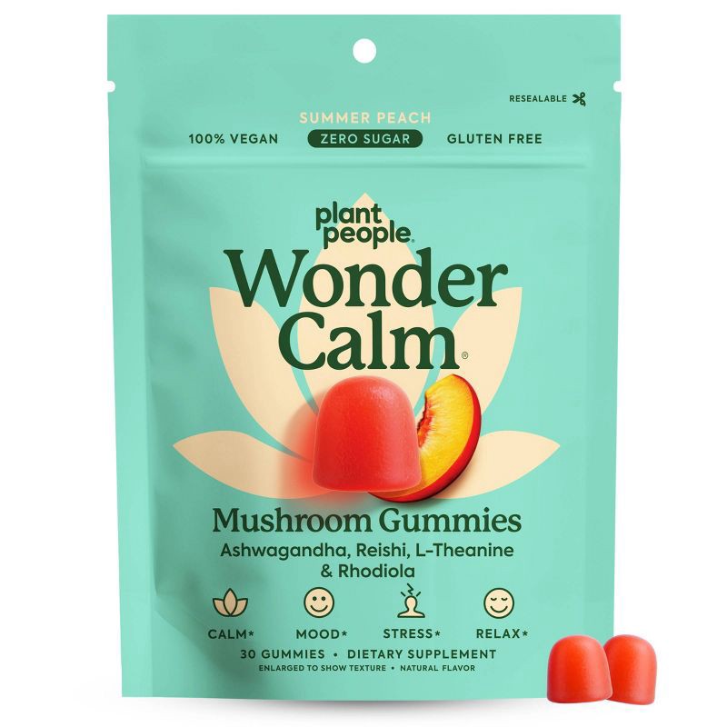 slide 1 of 6, Plant People WonderCalm Mushroom Multivitamin Gummies - 30ct, 30 ct