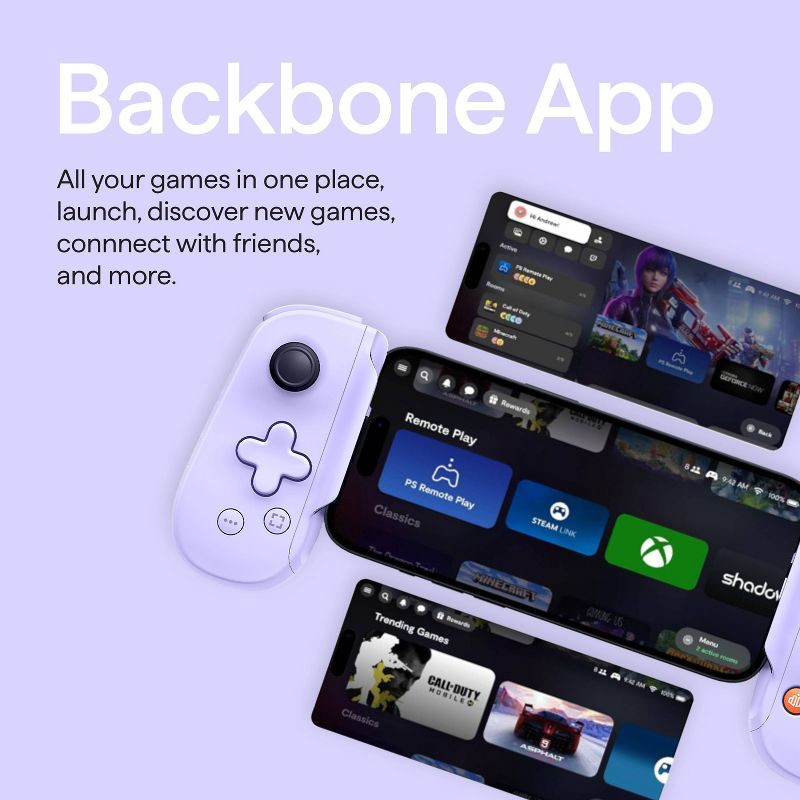 slide 6 of 7, Backbone One Mobile Gaming Device (USB-C) - Purple, 1 ct