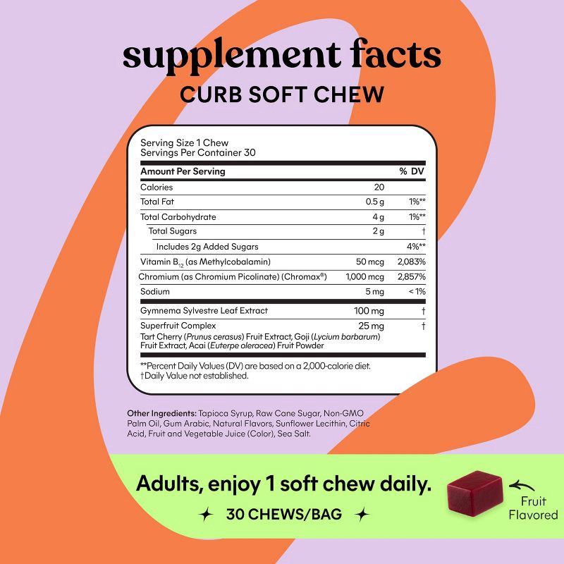 slide 6 of 7, Lemme Curb Daily Craving Support Soft Chews - 30ct, 30 ct