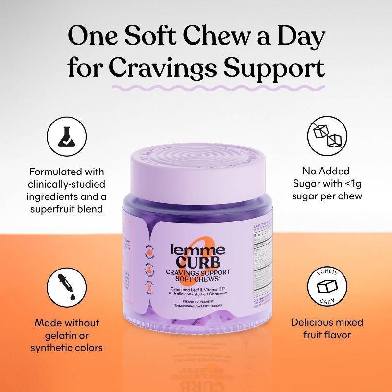 slide 7 of 7, Lemme Curb Daily Craving Support Soft Chews - 30ct, 30 ct