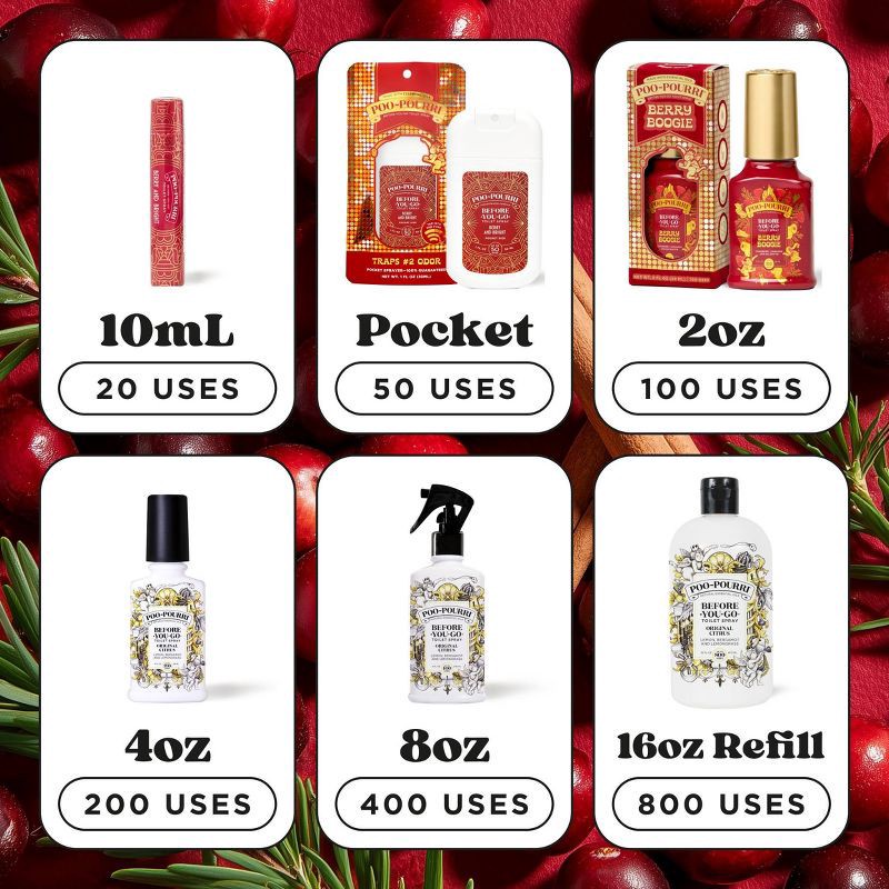slide 8 of 9, Poo-Pourri Limited Edition Holiday 2025 Berry Boogie Toilet Spray 2 fl oz, 2 fl oz