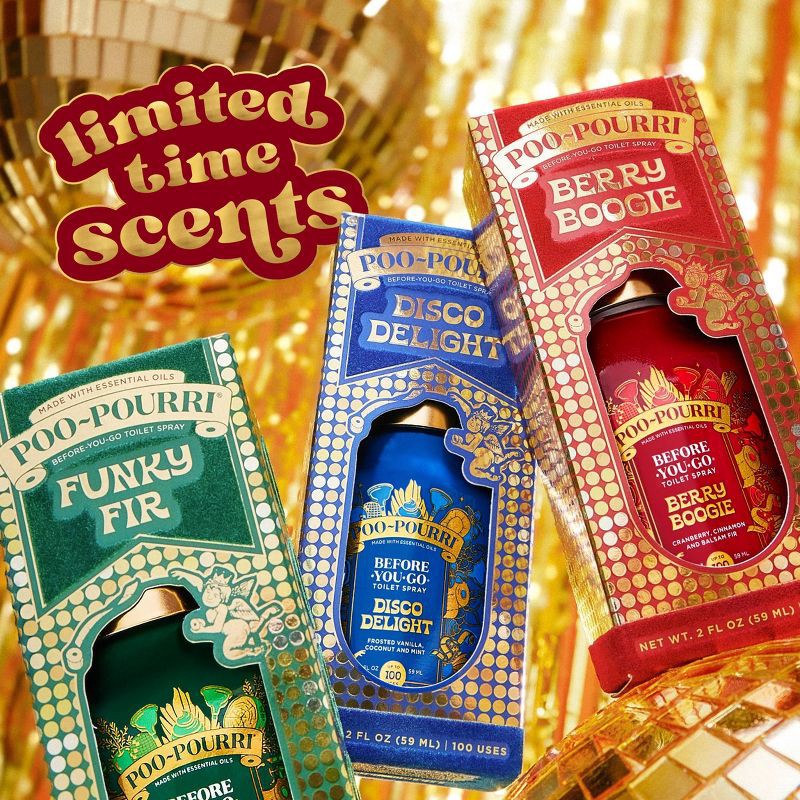 slide 3 of 9, Poo-Pourri Limited Edition Holiday 2025 Berry Boogie Toilet Spray 2 fl oz, 2 fl oz