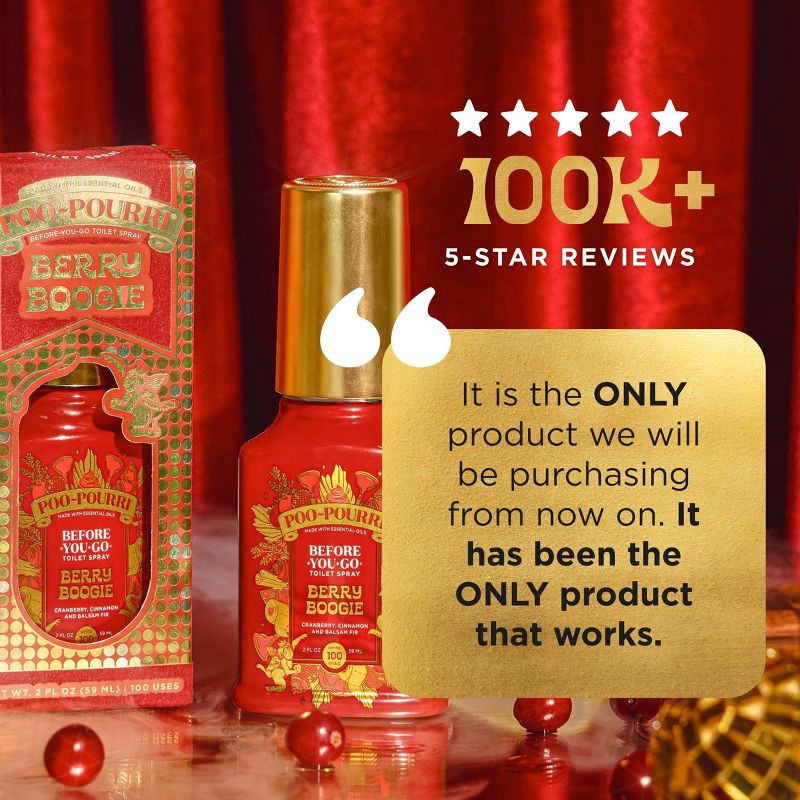 slide 4 of 9, Poo-Pourri Limited Edition Holiday 2025 Berry Boogie Toilet Spray 2 fl oz, 2 fl oz