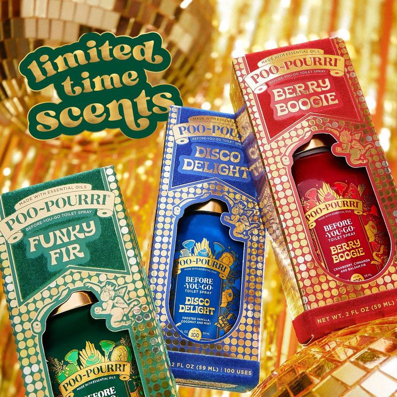 slide 11 of 11, Poo-Pourri Limited Edition Holiday 2025 Funky Fir Toilet Spray 2 fl oz, 2 fl oz