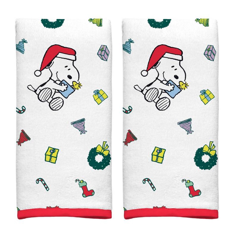 slide 1 of 5, 2pc Peanuts Christmas Kitchen Towel Set, 2 ct