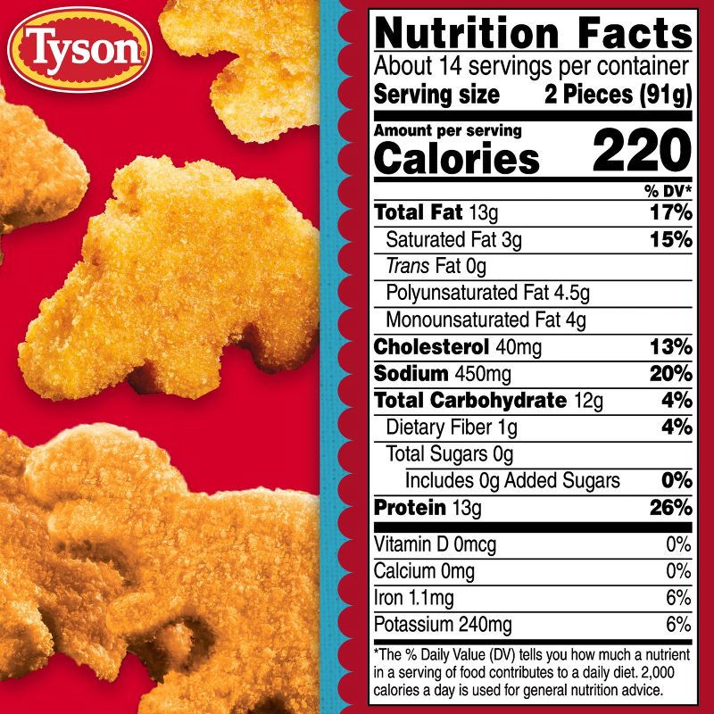 slide 7 of 7, Tyson Mega Dino Chicken Nugget Boneless Family Pack - Frozen - 2.81lbs, 2.81 lb