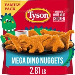 Tyson Mega Dino Chicken Nugget Boneless Family Pack - Frozen - 2.81lbs