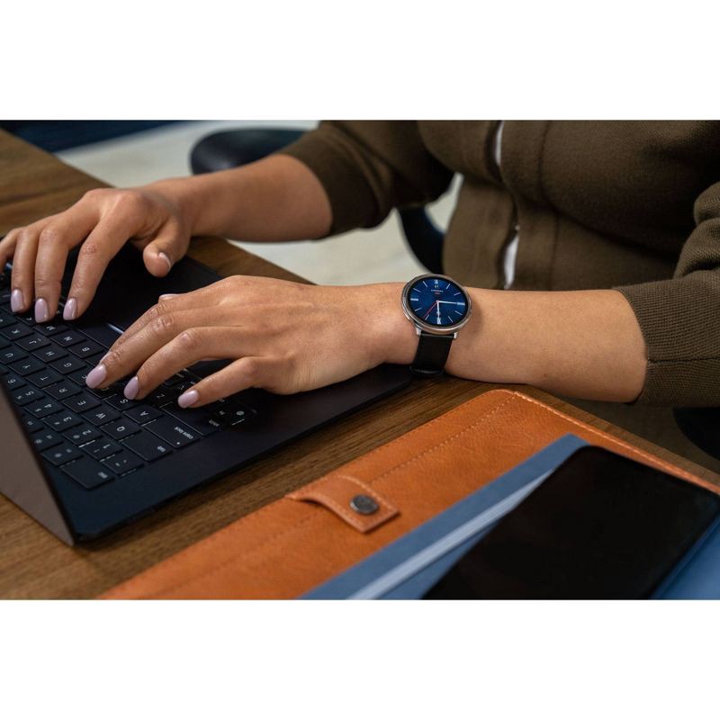 slide 8 of 10, Amazfit Active 2 Round Smartwatch - Black Leather, 1 ct