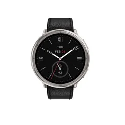 Amazfit Active 2 Round Smartwatch - Black Leather
