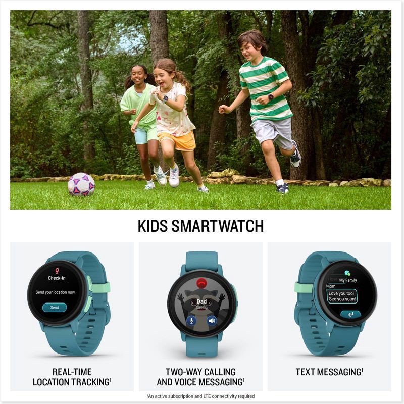 slide 7 of 11, Garmin Bounce 2 Kids' Smartwatch - Turquoise, 1 ct