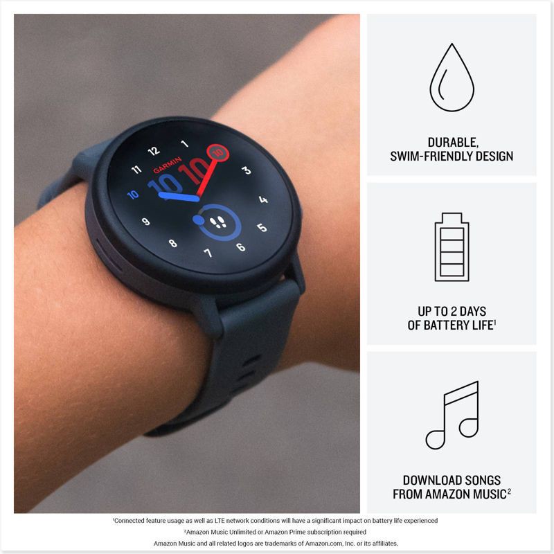 slide 8 of 11, Garmin Bounce 2 Kids' Smartwatch - Turquoise, 1 ct