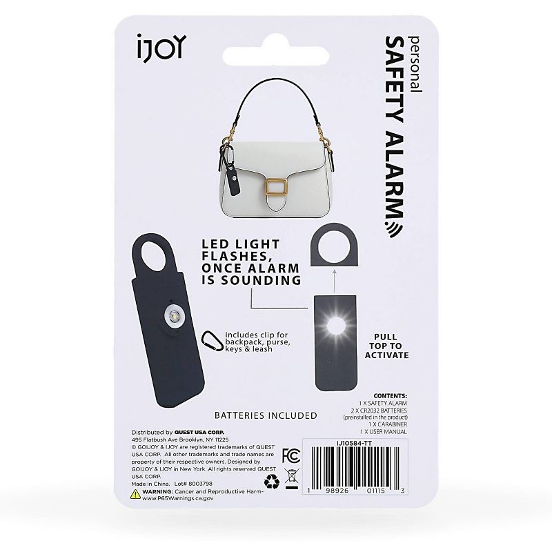 slide 5 of 6, IJoy Personal Safety Alarm - Black, 1 ct