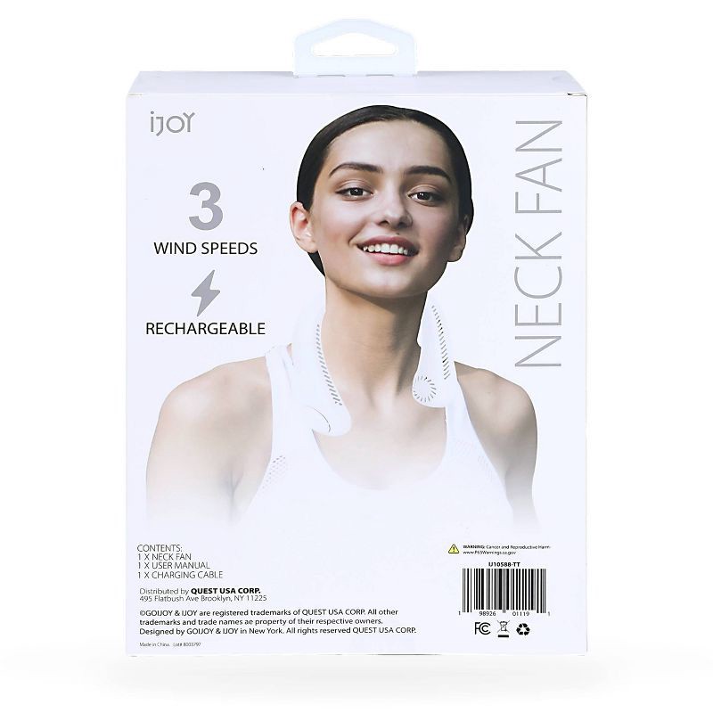 slide 5 of 7, IJoy Cool Down Portable Neck Fan - White, 1 ct