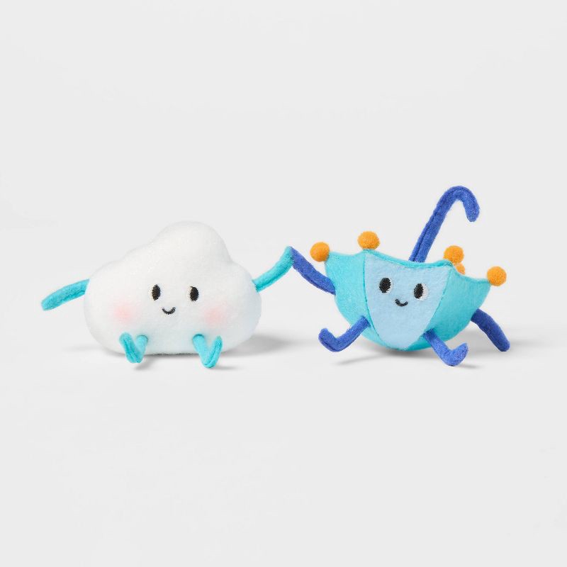 slide 1 of 3, Cloud and Umbrella Duo Easter Decorative Felt Figural - Spritz™, 1 ct