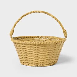12" Easter Plastic Willow Basket Natural - Spritz™