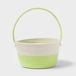 Easter Two Tone Decorative Rope Basket Light Green/White - Spritz™