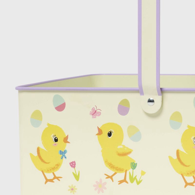 slide 3 of 3, Easter Printed Metal Rectangle Chicks Decorative Basket - Spritz™, 1 ct