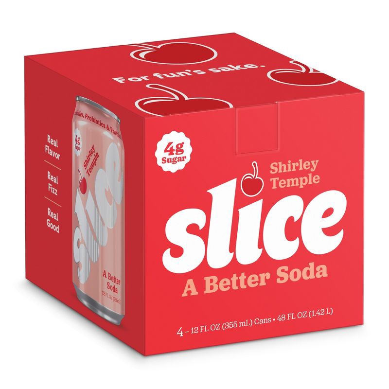 slide 1 of 10, Slice Shirley Temple Healthy Soda - 12 fl oz Cans/4pk, 4 ct; 12 fl oz