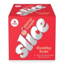 Slice Shirley Temple Healthy Soda - 12 fl oz Cans/4pk