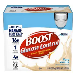 Boost Very Vanilla Non-Caffeinated Glucose Control Meal Replacement Drinks - 6pk/48 fl oz