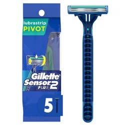 Gillette Sensor 2 Plus Disposable Razors - 5ct: 2 Blades, Trial Size