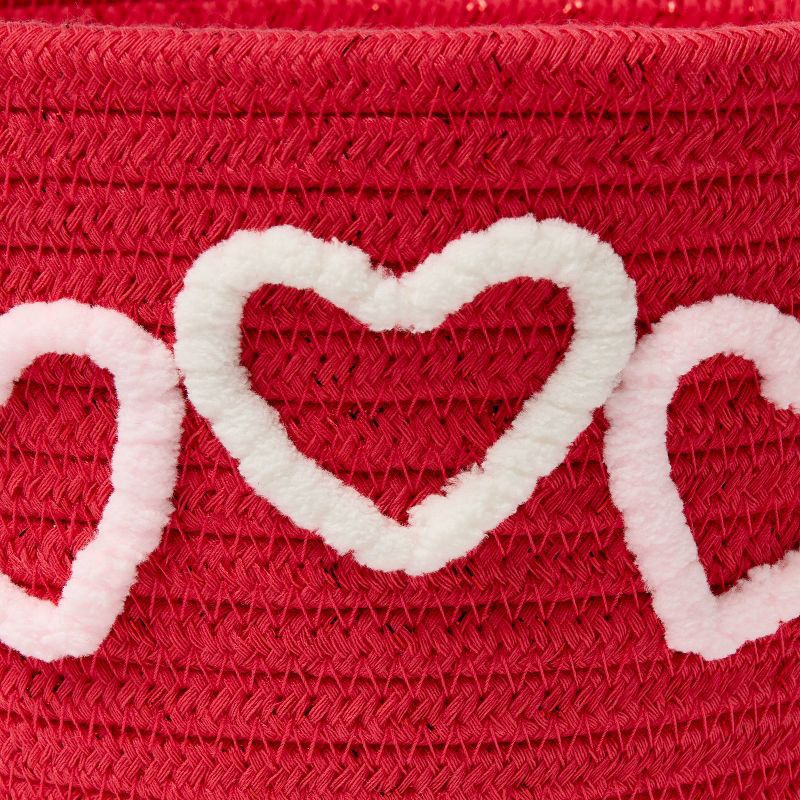 slide 3 of 3, Valentine's Day Round Decorative Rope Basket Red - Spritz™, 1 ct