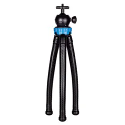 Sunpak Flexible Tripod - Black: Ball Head, Universal 1/4"-20 Screw, 9.8"-11.5" Height Range, 10.6 oz Weight